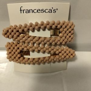 Francesca hair clips.  Color Mauve.